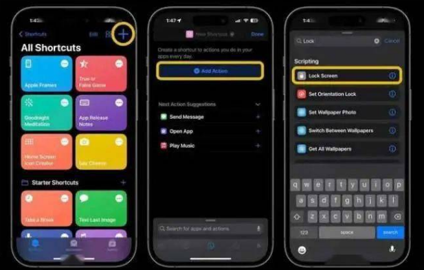 商洛苹果14锁屏维修店分享iPhone14升级iOS16.4后如何创建锁屏快捷方式 