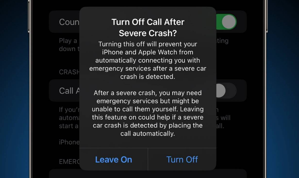 商洛苹果14维修分享 iPhone 14 和 Apple Watch 上关闭崩溃检测 
